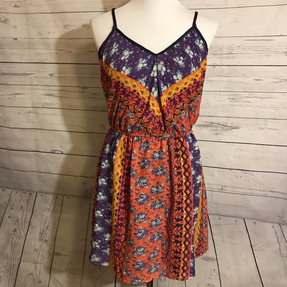love, Fire Dresses & Skirts - Love Fire Multicolored BoHo Print Dress